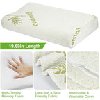 S-L Size Options -- 1Pc Bamboo Memory Foam Sleep Pillow Contoured